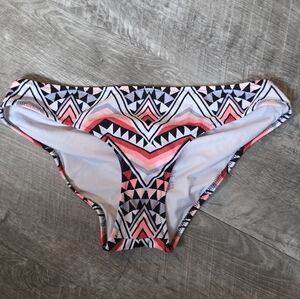 PINK Victoria's Secret Black and Pink Geometric Bikini Bottom